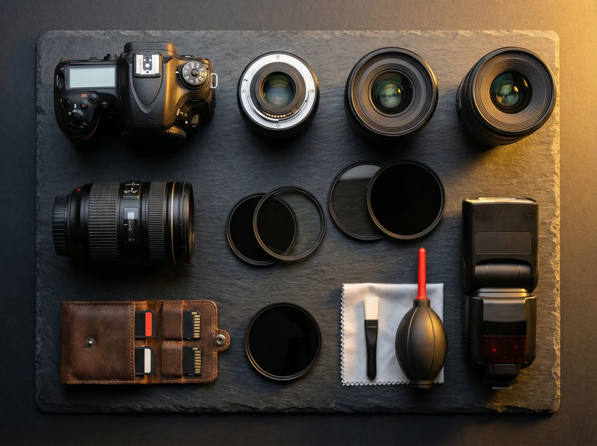 肉视频 教程 - 专业摄影器材平铺展示